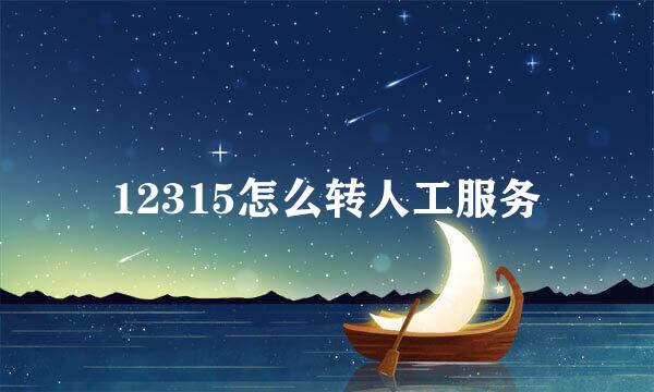12315怎么转人工服务