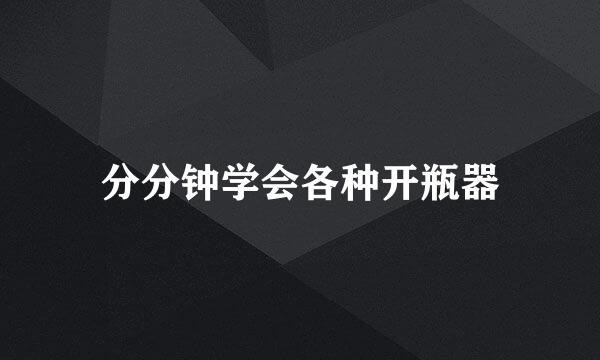 分分钟学会各种开瓶器