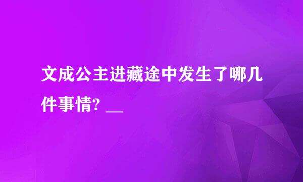 文成公主进藏途中发生了哪几件事情? __