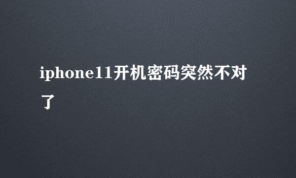 iphone11开机密码突然不对了