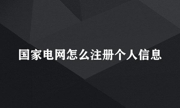 国家电网怎么注册个人信息