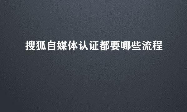 搜狐自媒体认证都要哪些流程