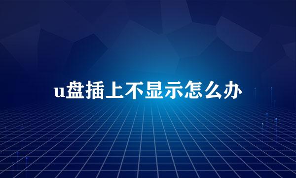u盘插上不显示怎么办