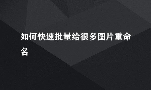 如何快速批量给很多图片重命名