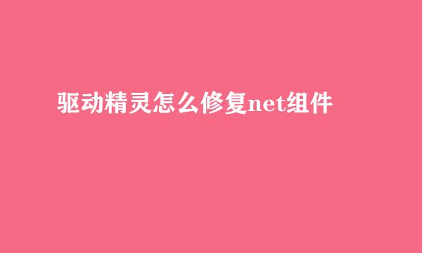 驱动精灵怎么修复net组件