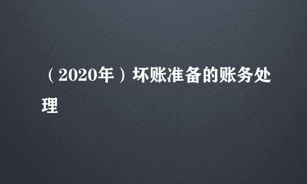 （2020年）坏账准备的账务处理