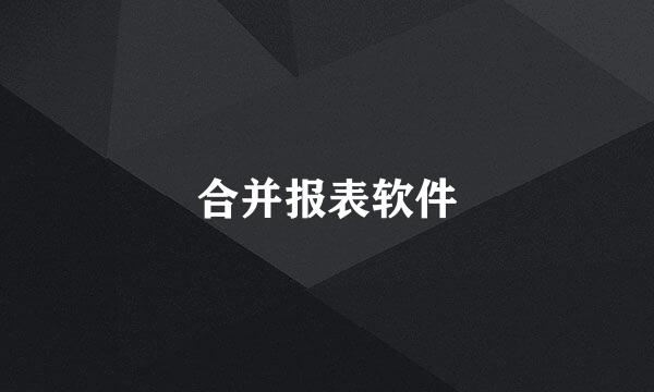 合并报表软件