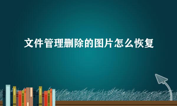 文件管理删除的图片怎么恢复