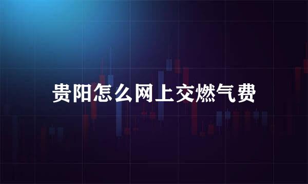 贵阳怎么网上交燃气费