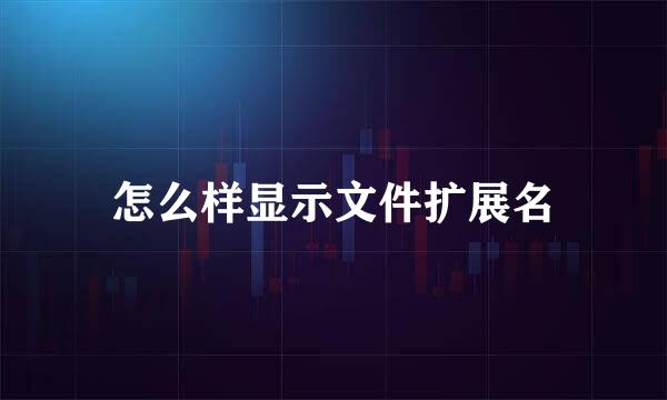 怎么样显示文件扩展名