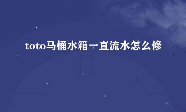 toto马桶水箱一直流水怎么修