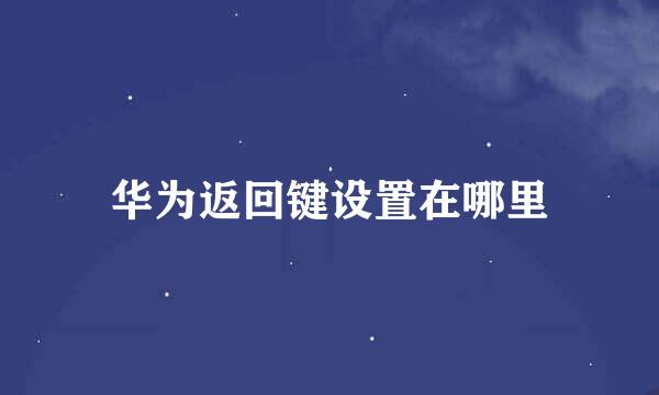 华为返回键设置在哪里