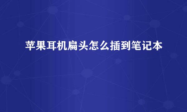 苹果耳机扁头怎么插到笔记本