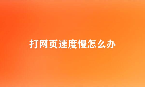 打网页速度慢怎么办