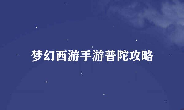 梦幻西游手游普陀攻略