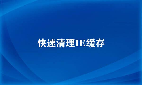 快速清理IE缓存