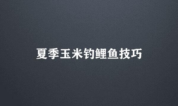 夏季玉米钓鲤鱼技巧