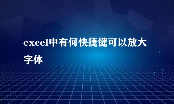excel中有何快捷键可以放大字体