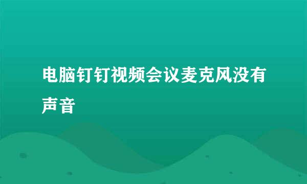 电脑钉钉视频会议麦克风没有声音