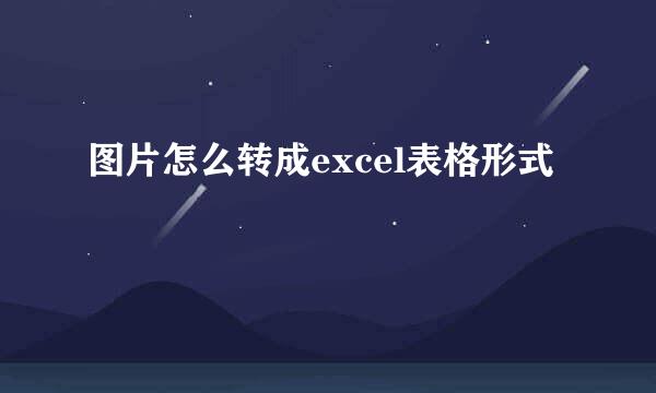 图片怎么转成excel表格形式