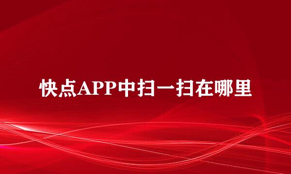 快点APP中扫一扫在哪里