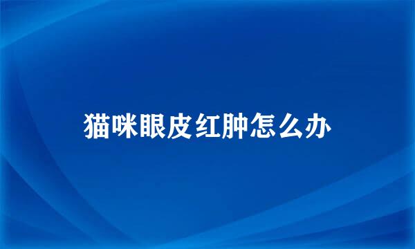 猫咪眼皮红肿怎么办