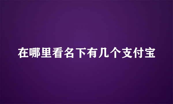 在哪里看名下有几个支付宝