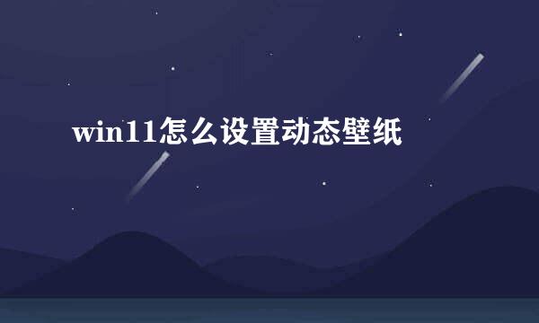 win11怎么设置动态壁纸