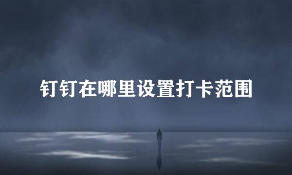 钉钉在哪里设置打卡范围