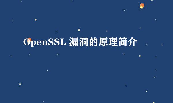 OpenSSL 漏洞的原理简介