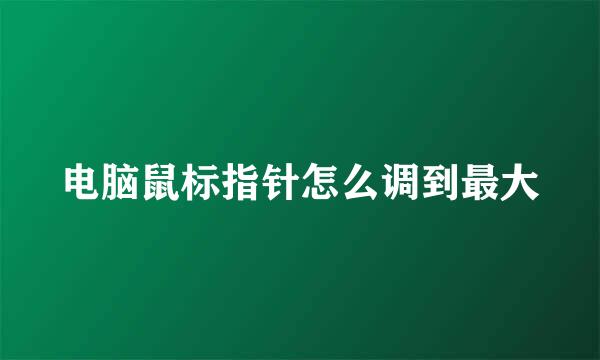 电脑鼠标指针怎么调到最大