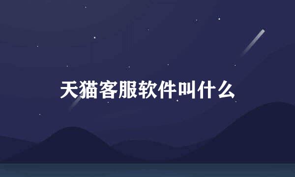 天猫客服软件叫什么