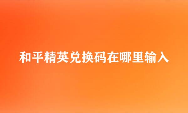 和平精英兑换码在哪里输入