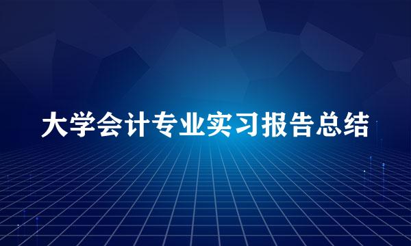 大学会计专业实习报告总结