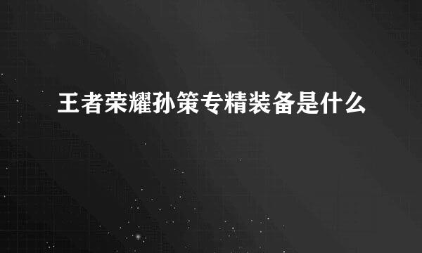 王者荣耀孙策专精装备是什么