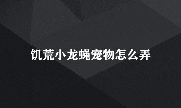饥荒小龙蝇宠物怎么弄