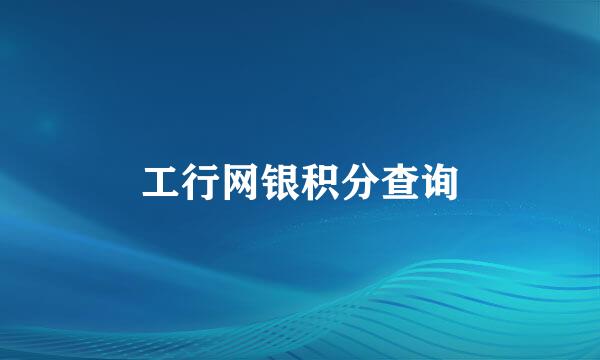 工行网银积分查询