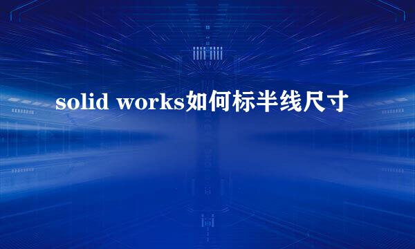 solid works如何标半线尺寸