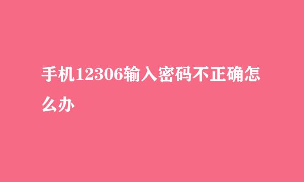 手机12306输入密码不正确怎么办
