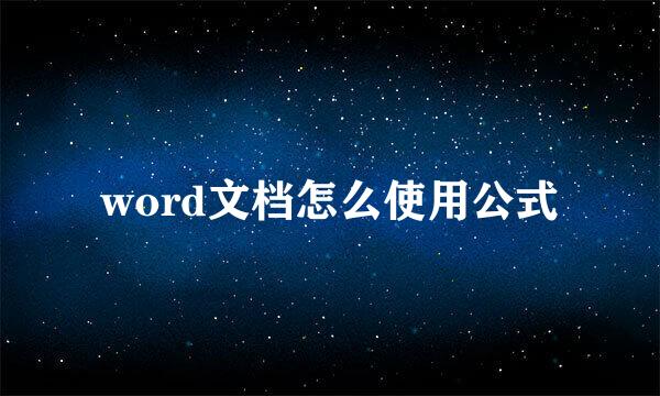 word文档怎么使用公式