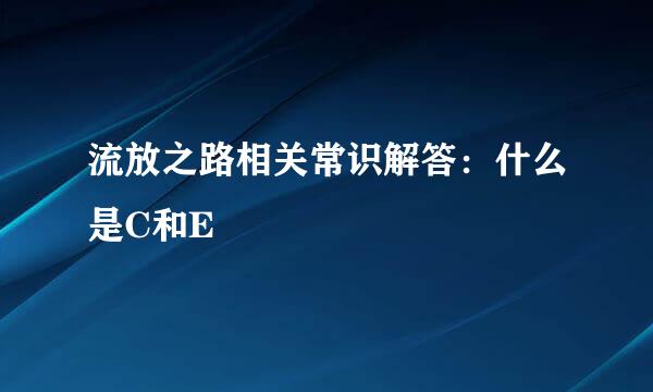 流放之路相关常识解答：什么是C和E