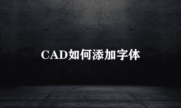 CAD如何添加字体