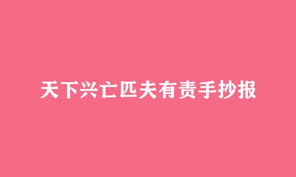 天下兴亡匹夫有责手抄报