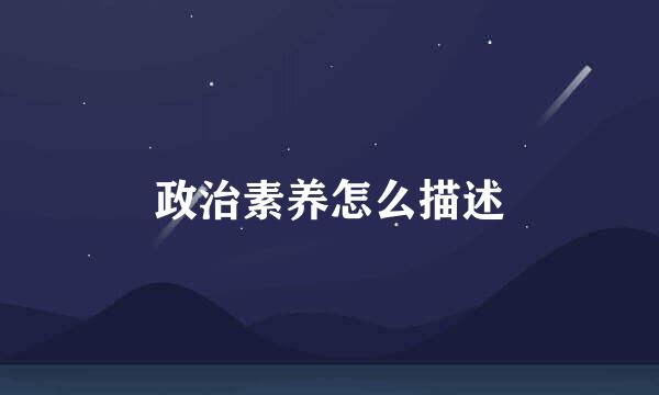 政治素养怎么描述