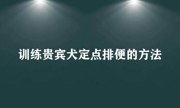 训练贵宾犬定点排便的方法