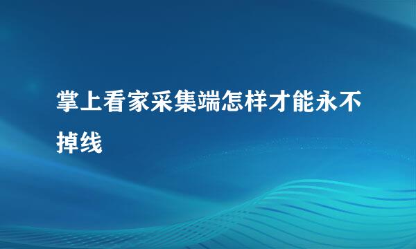 掌上看家采集端怎样才能永不掉线