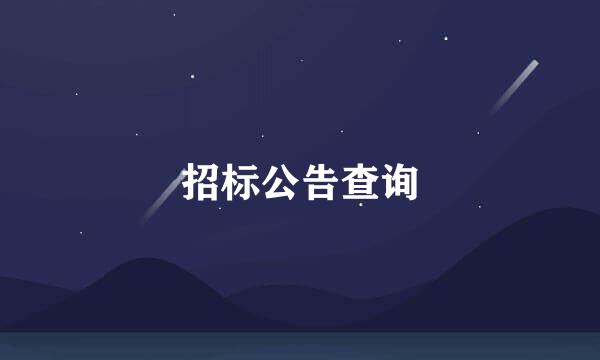 招标公告查询