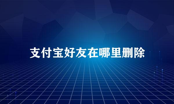 支付宝好友在哪里删除