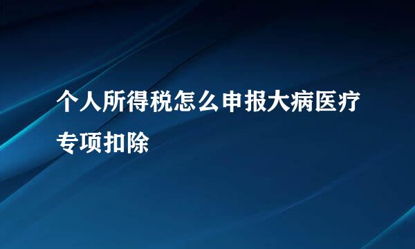 个人所得税怎么申报大病医疗专项扣除