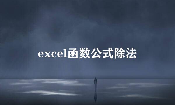 excel函数公式除法